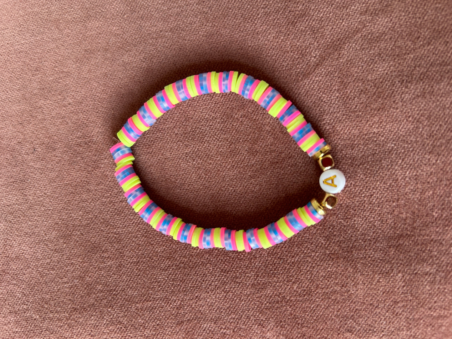 Vibrant stripes ‘A’ Bracelet