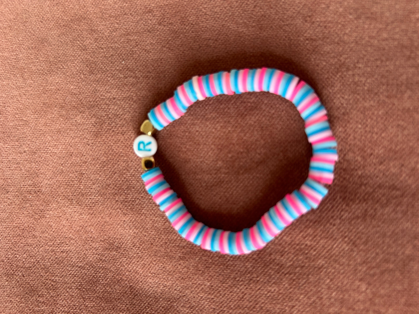 Pink Blue White ‘R’ Bracelet