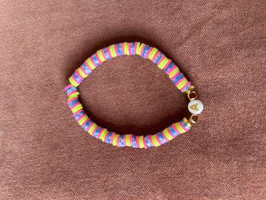 Vibrant stripes ‘A’ Bracelet