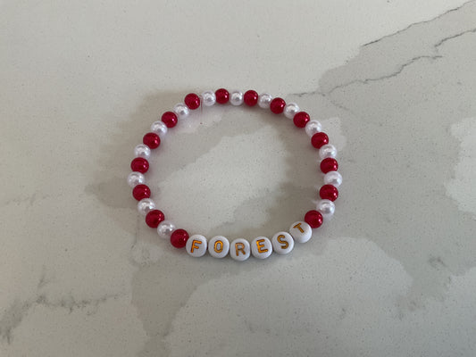 Red & White ‘FOREST’ Bracelet - Available in Children’s or Adult Size